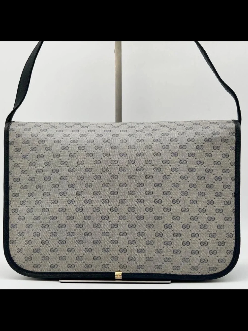 Gucci Gray/Black Monogram Messenger Bag